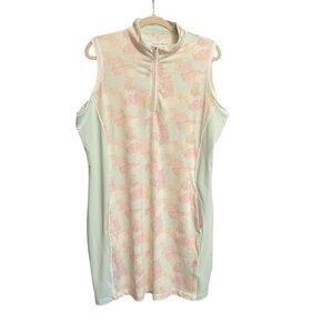 Pebble Beach Color Block Pastel Printed
Sleeveless Golf Dress-Size XL
